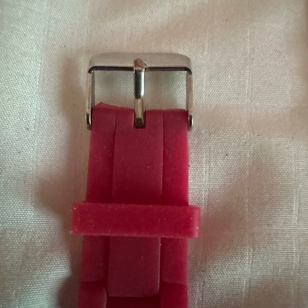 Geneva Vibrant Pink Watch with Stainless Steel Back